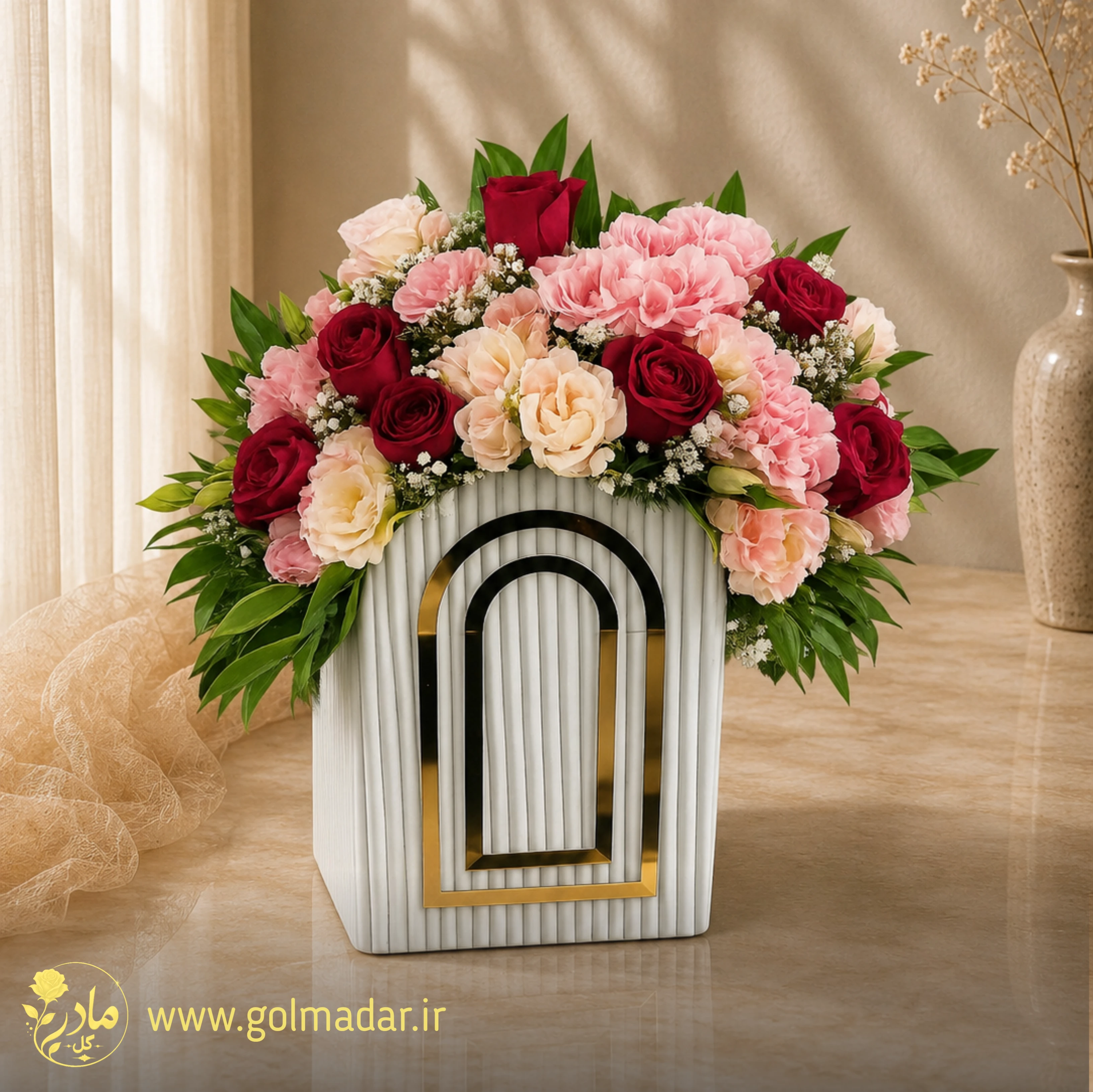 باکس گل رز دو رنگ 02